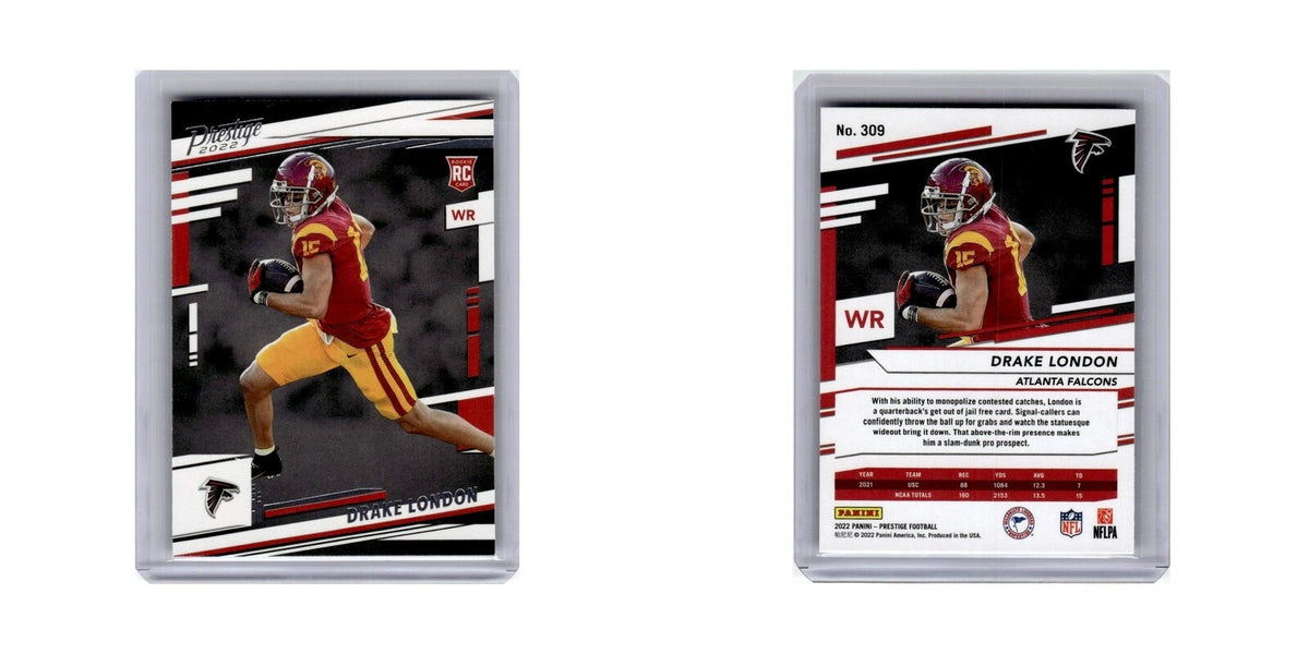 Drake London Rookie 2022 Panini Prestige #309 Atlanta Falcons Football Card NM