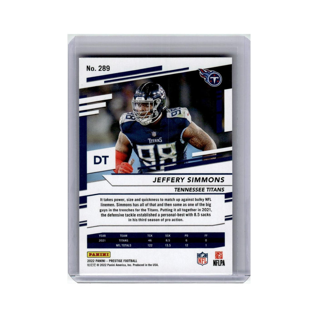 Jeffery Simmons 2022 Panini Prestige Xtra Points #289 Tennessee Titans NM