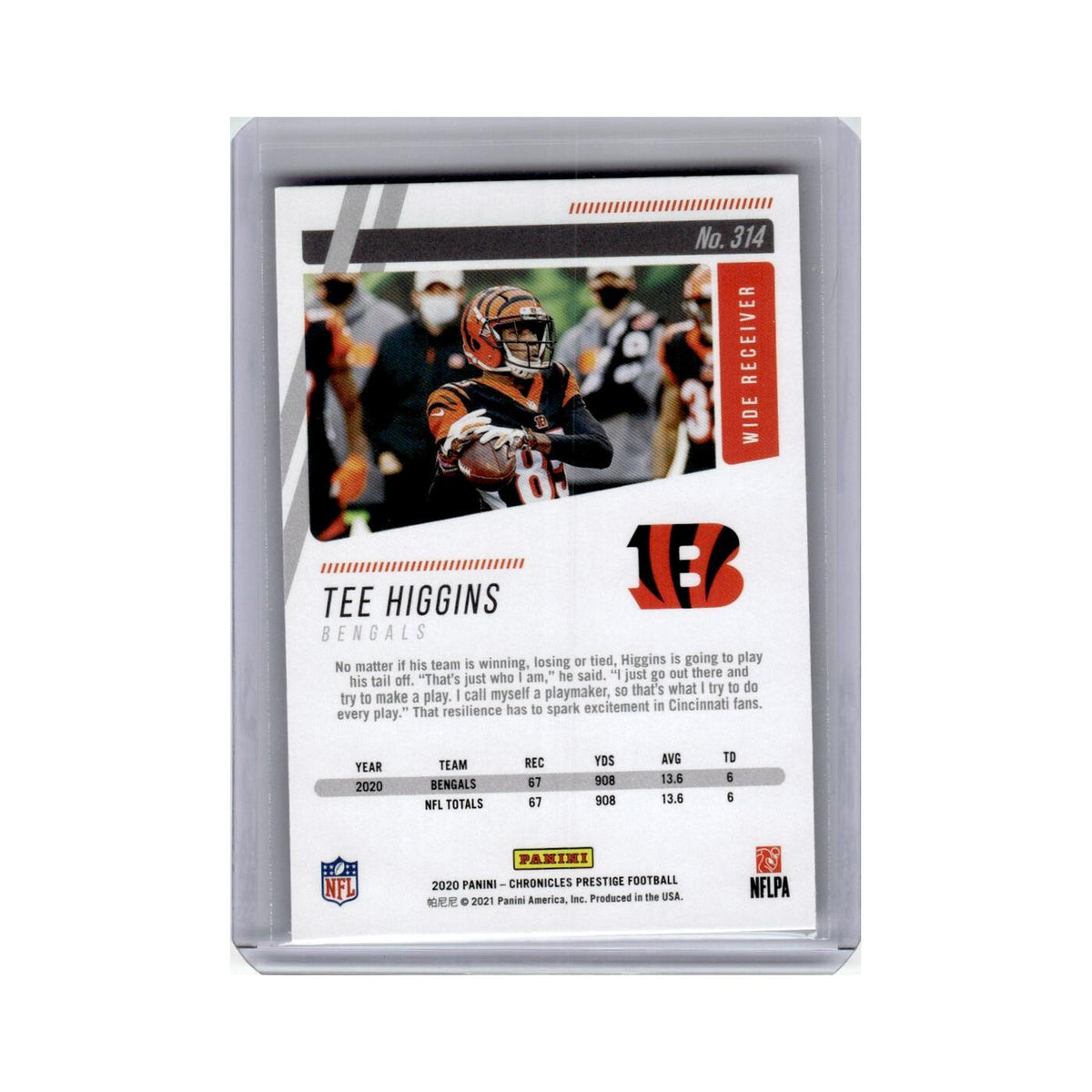 Tee Higgins 2020 Panini Chronicles Prestige Rookies #314 Cincinnati Bengals NM