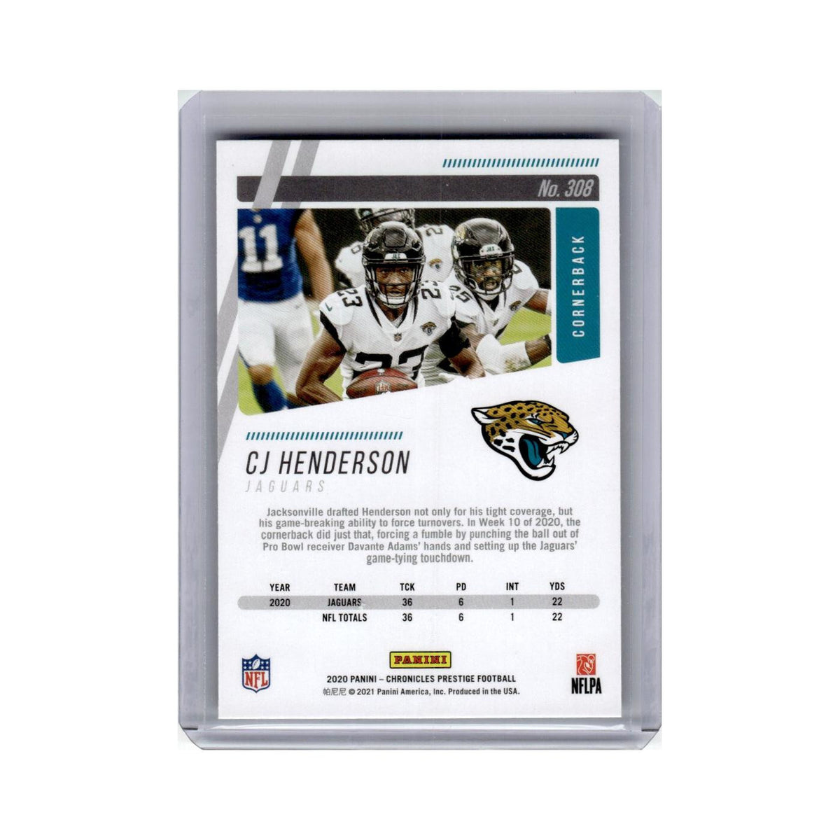 CJ Henderson 2020 Panini Chronicles Prestige Rookies #308 Jaguars NM