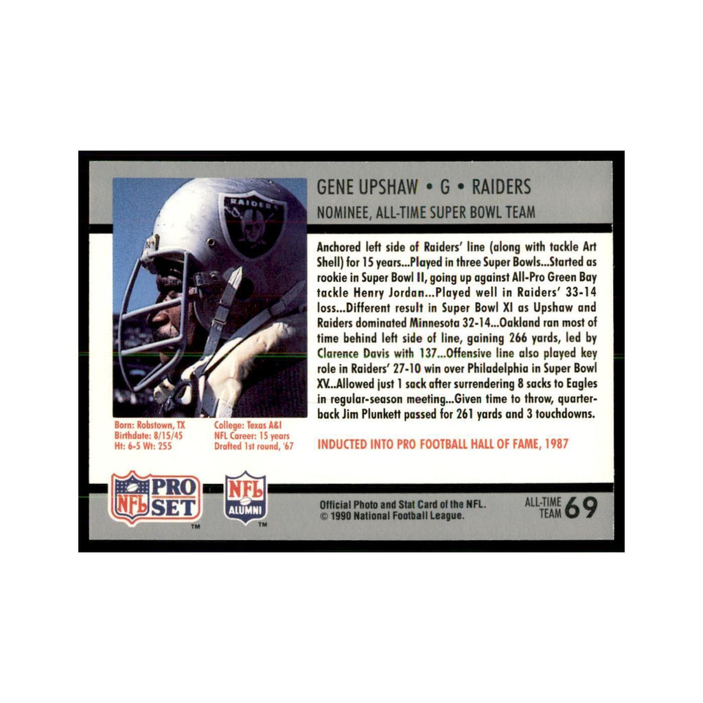1990 Pro Set Silver Anniversay Commemorative Gene Upshaw #69