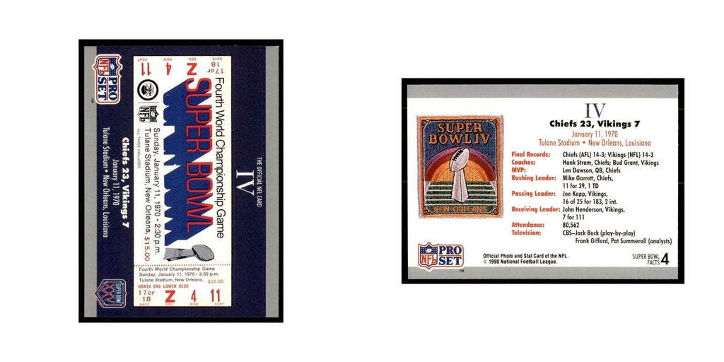 1990 Pro Set Silver Anniversay Commemorative SB IV Ticket #4