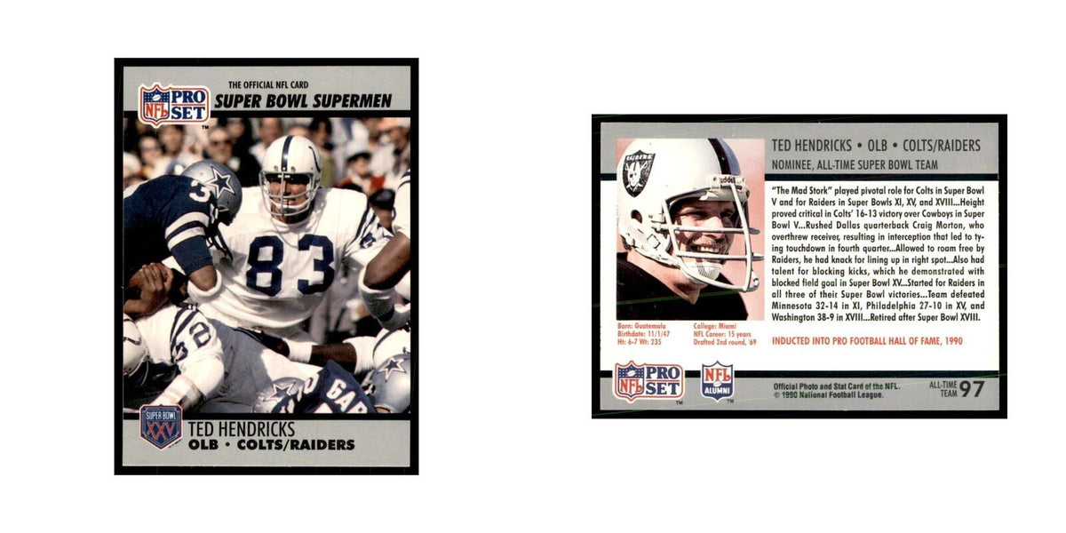 1990 Pro Set Silver Anniversay Commemorative Ted Hendricks #97