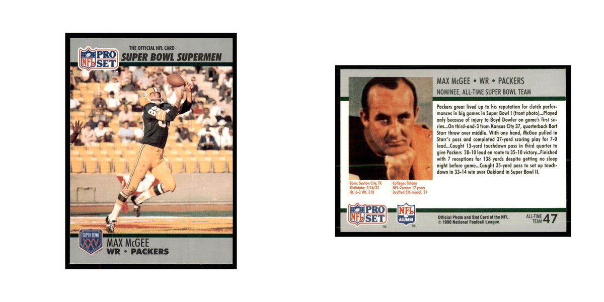 1990 Pro Set Silver Anniversay Commemorative Max McGee #47