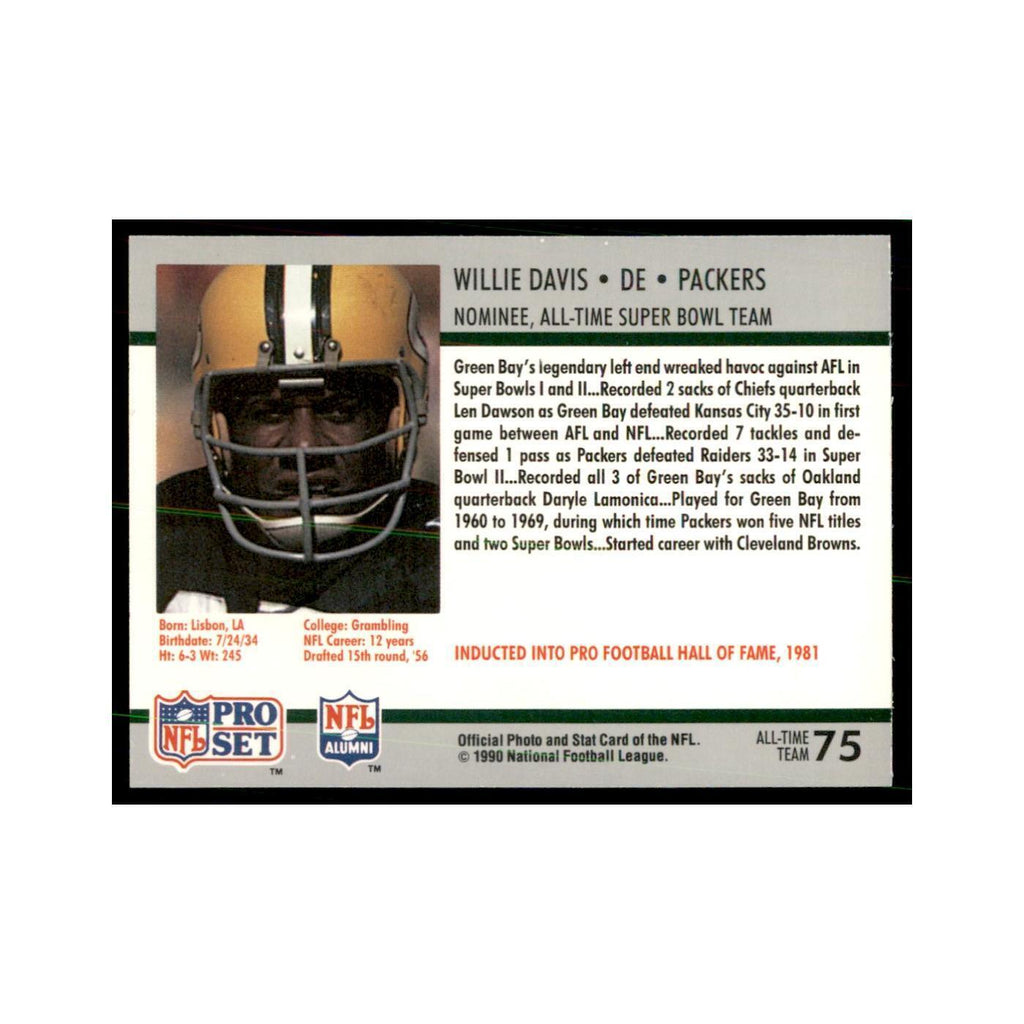 1991 Pro Set Silver Anniversay Commemorative Willie Davis #75