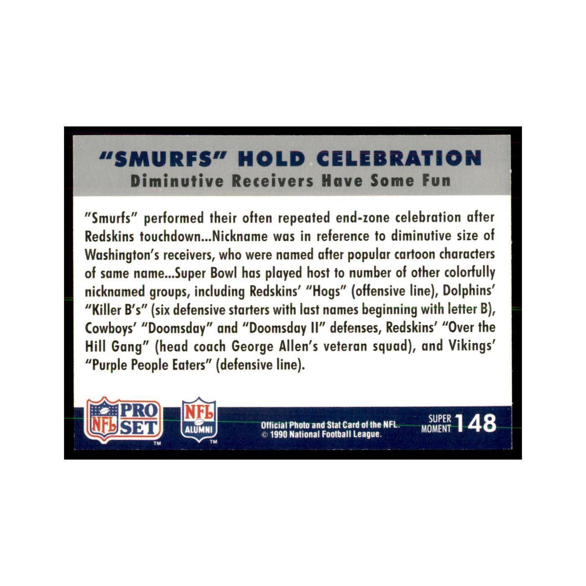 1990 Pro Set Silver Anniversay Commemorative Smurfs hold celebration #148