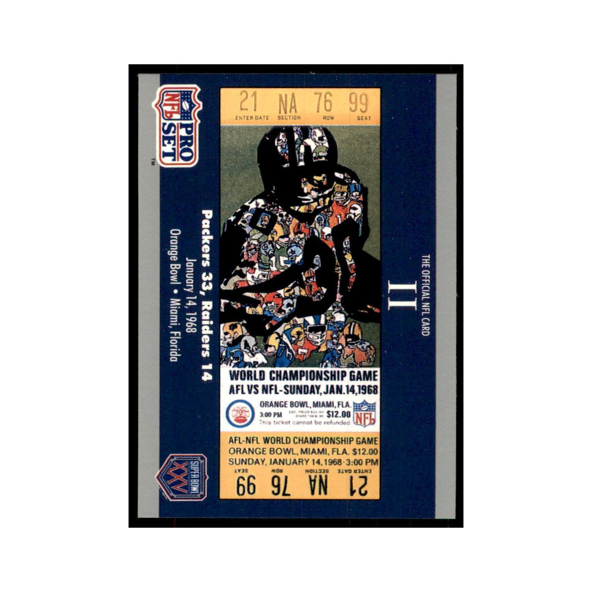 1990 Pro Set Silver Anniversay Commemorative SB II Ticket #2