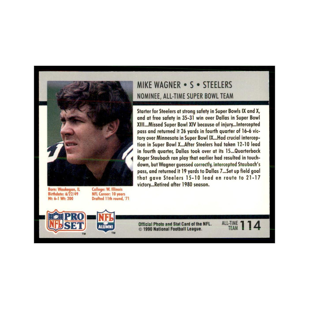 1990 Pro Set Silver Anniversay Commemorative Mike Wagner #114