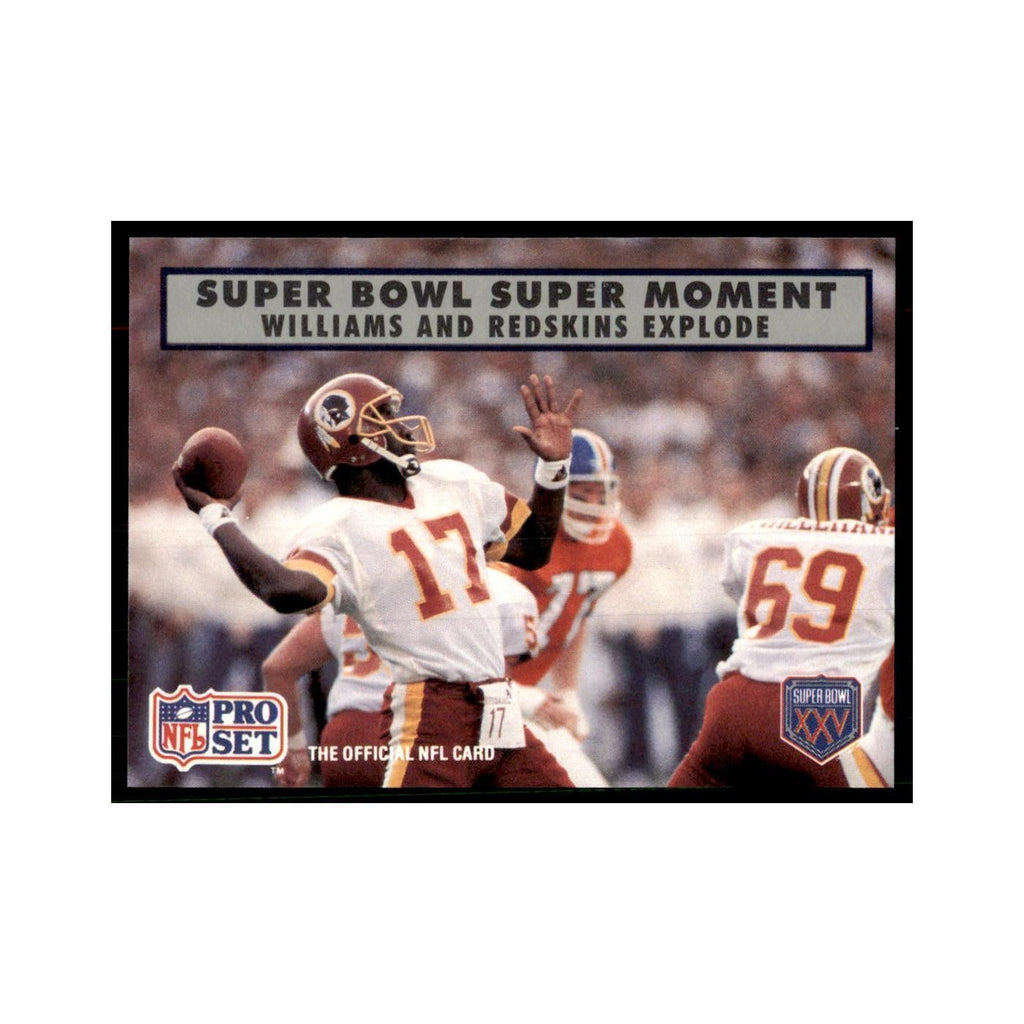 1990 Pro Set Silver Anniversay Commemorative Williams and Redskins explode #151