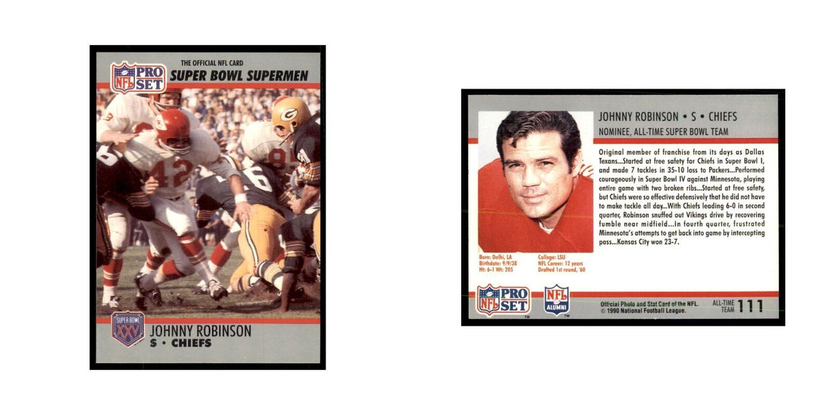 1990 Pro Set Silver Anniversay Commemorative Johnny Robinson #111