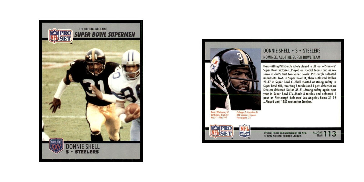 1990 Pro Set Silver Anniversay Commemorative Donnie Shell #113