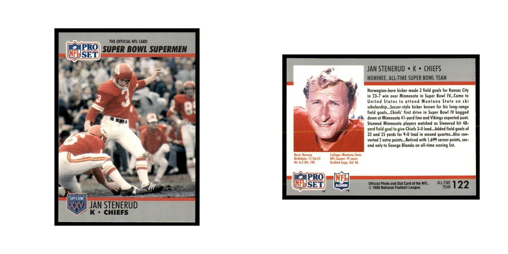 1990 Pro Set Silver Anniversay Commemorative Jan Stenerud #122