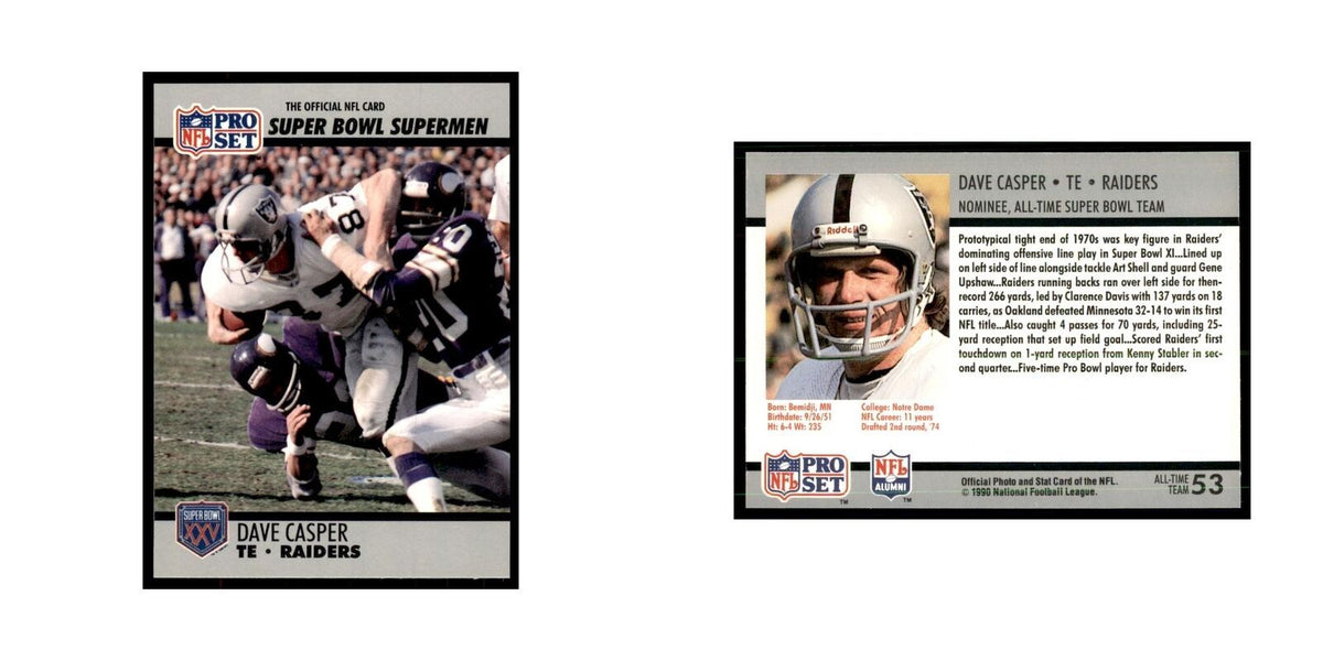 1990 Pro Set Silver Anniversay Commemorative Dave Casper #53