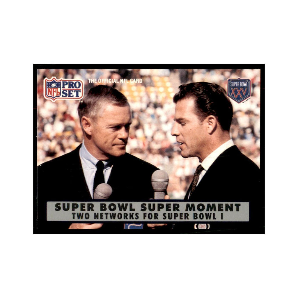 1990 Pro Set Silver Anniversay Commemorative Two Networks Super Bowl #136