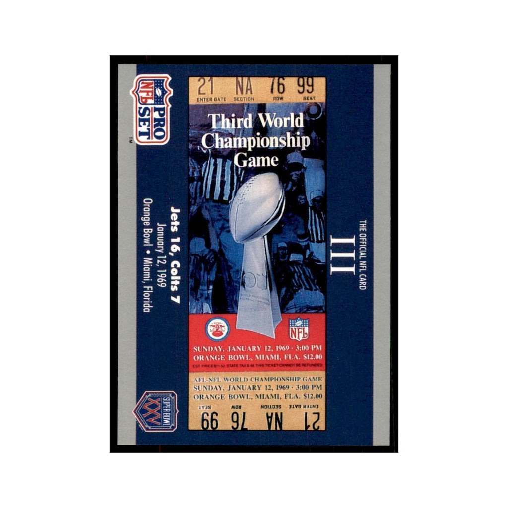 1990 Pro Set Silver Anniversay Commemorative SB III Ticket #3