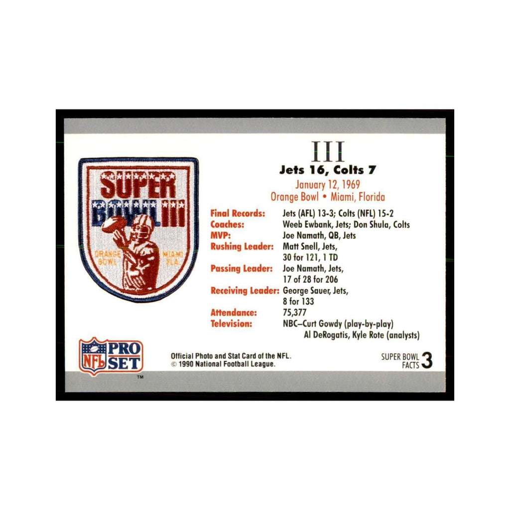 1990 Pro Set Silver Anniversay Commemorative SB III Ticket #3