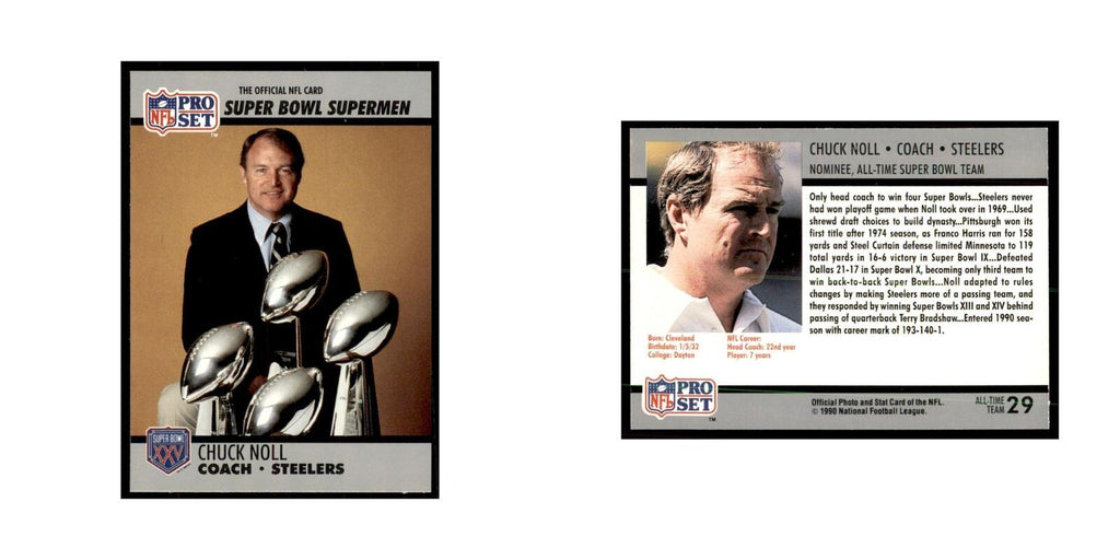 1990 Pro Set Silver Anniversay Commemorative Chuck Noll #29