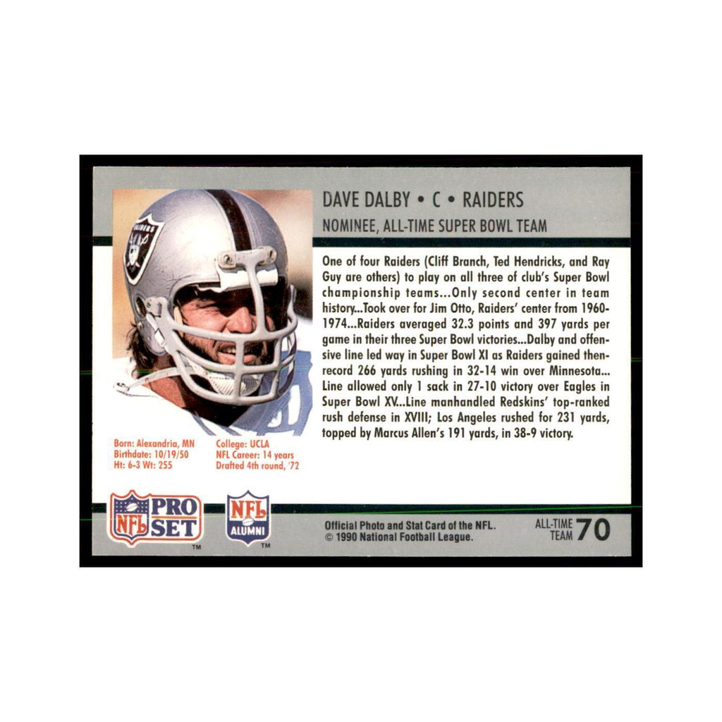 1990 Pro Set Silver Anniversay Commemorative Dave Dalby #70