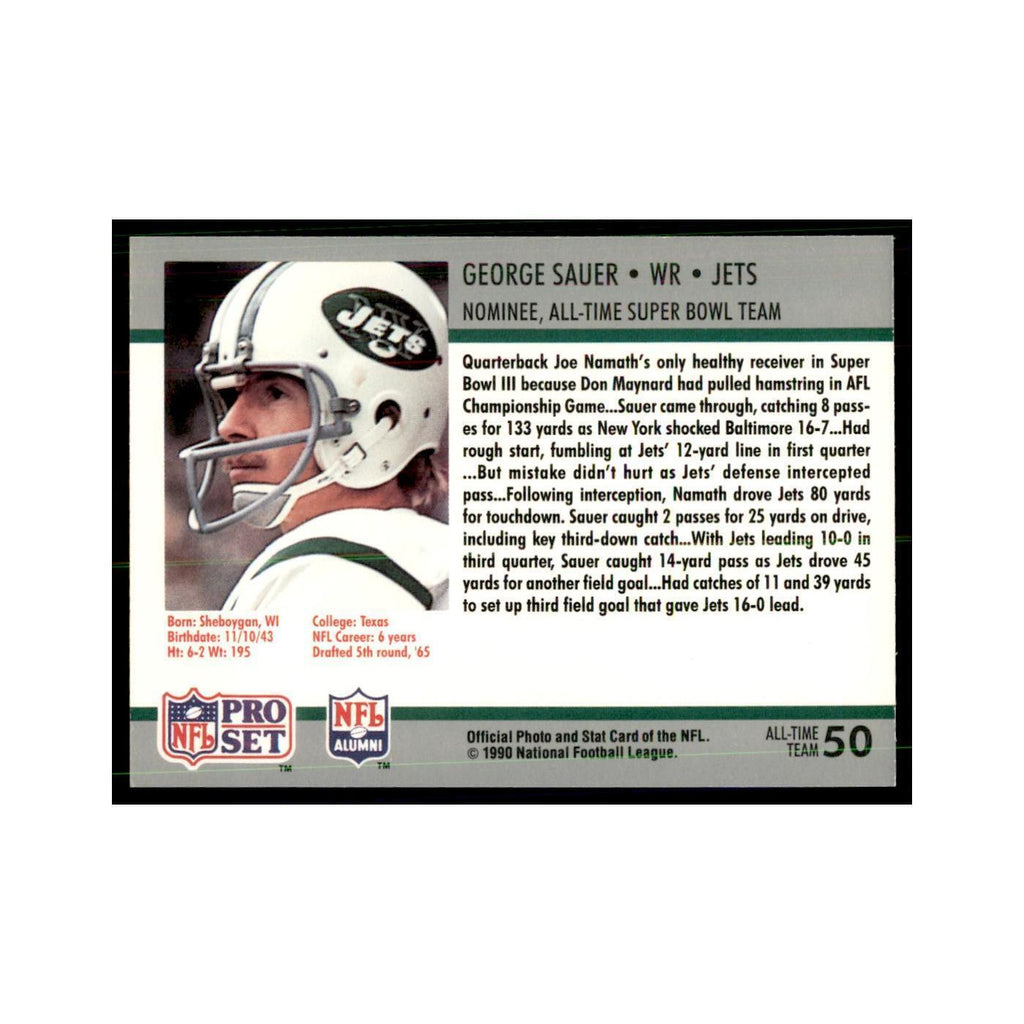 1990 Pro Set Silver Anniversay Commemorative George Sauer #50