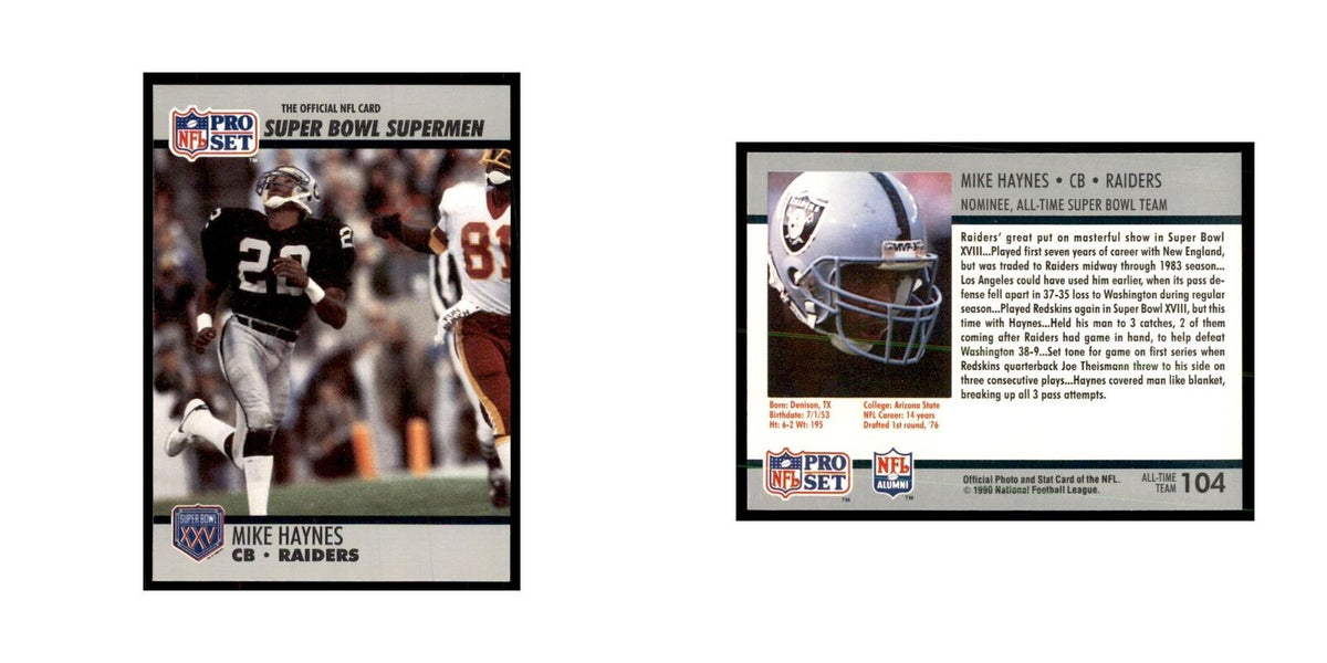 1990 Pro Set Silver Anniversay Commemorative Mike Haynes #104
