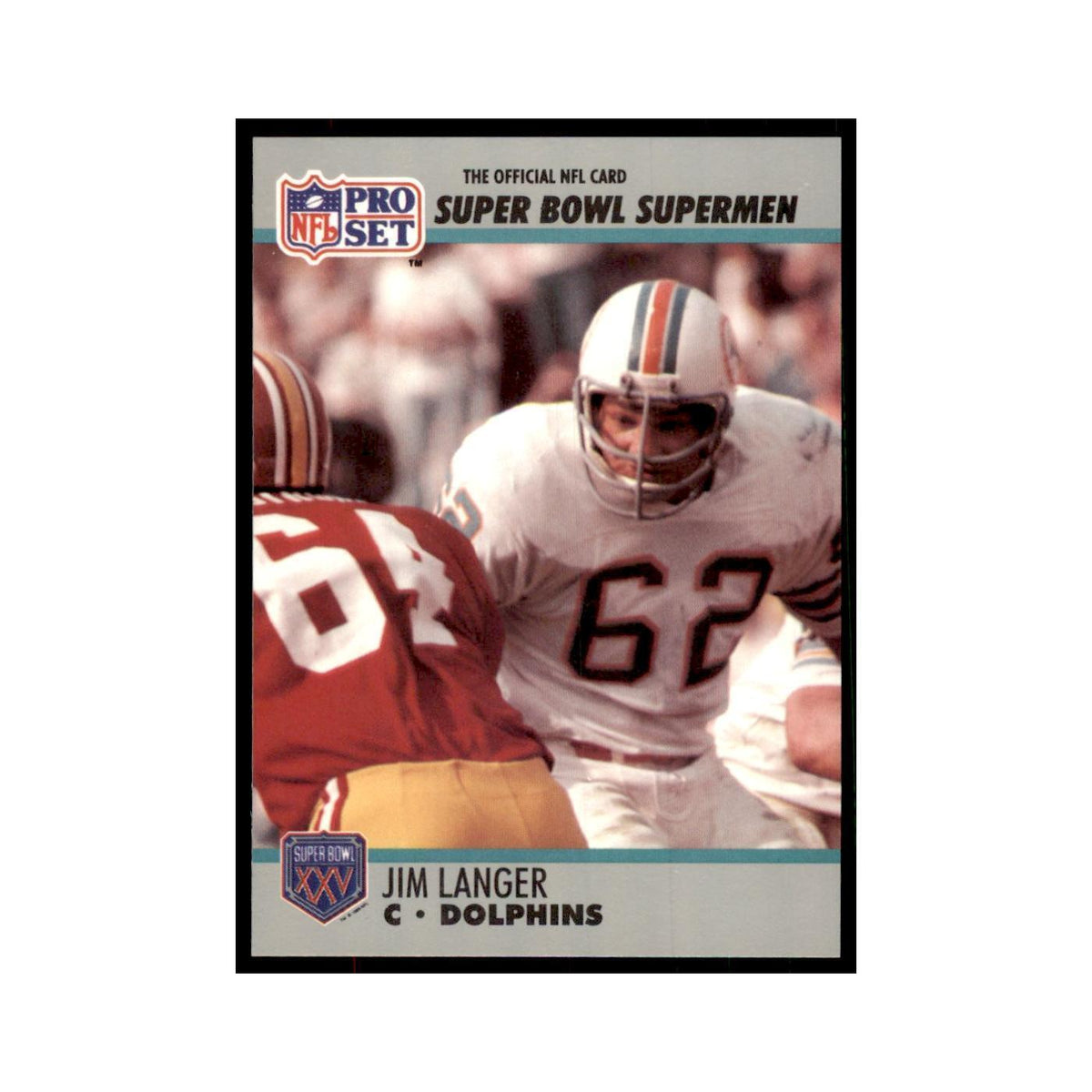 1990 Pro Set Silver Anniversay Commemorative Jim Langer #71