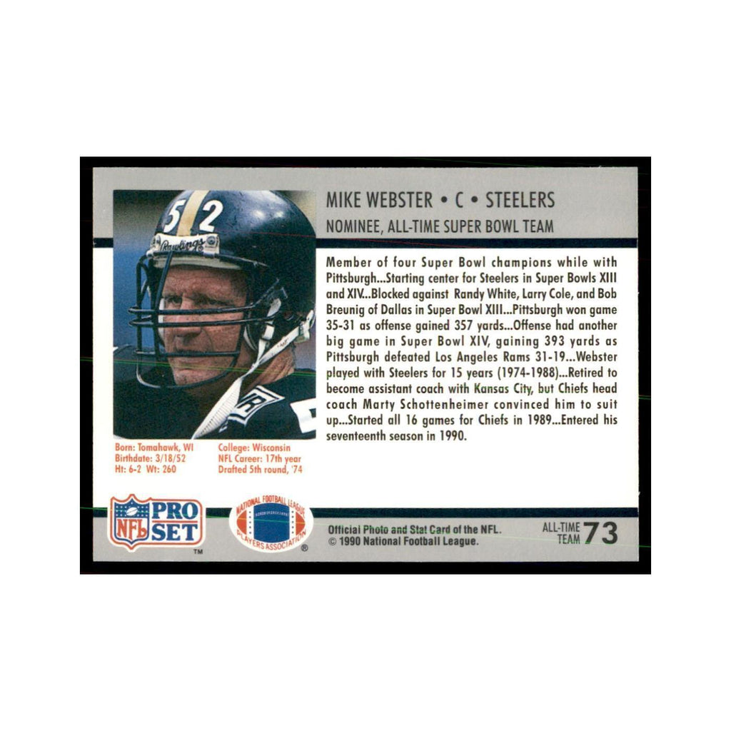 1990 Pro Set Silver Anniversay Commemorative Mike Webster #73