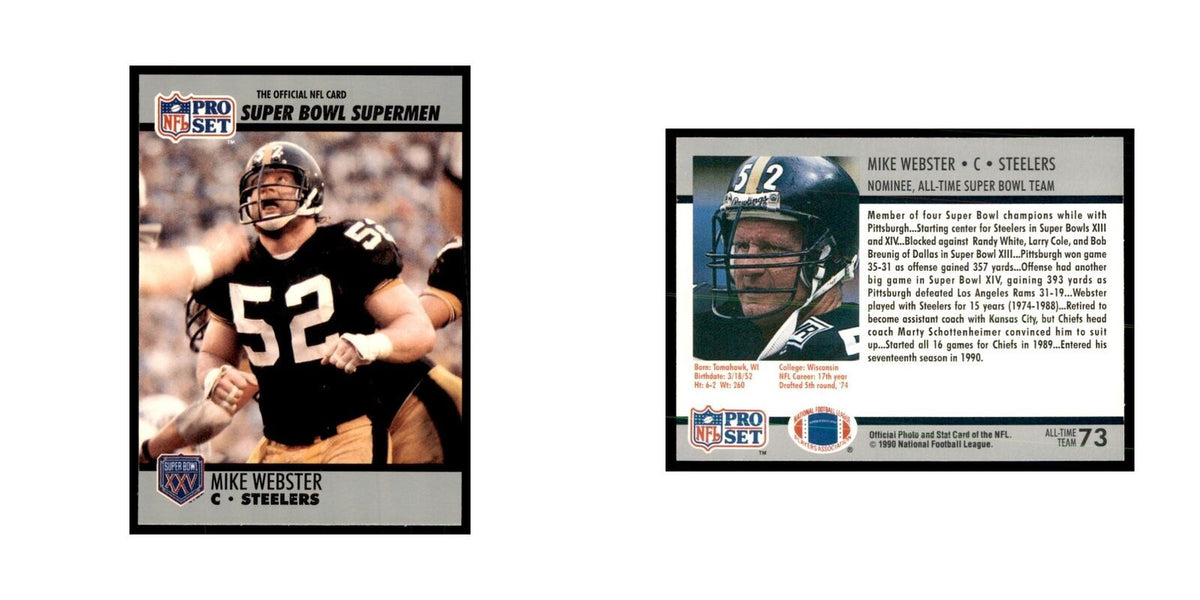 1990 Pro Set Silver Anniversay Commemorative Mike Webster #73