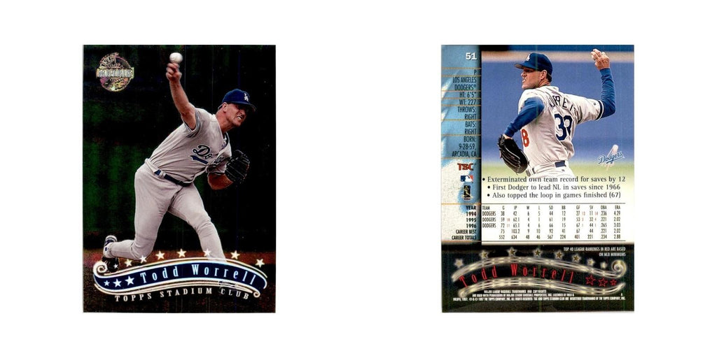 1997 Stadium Club Todd Worrell Baseball Cards #51