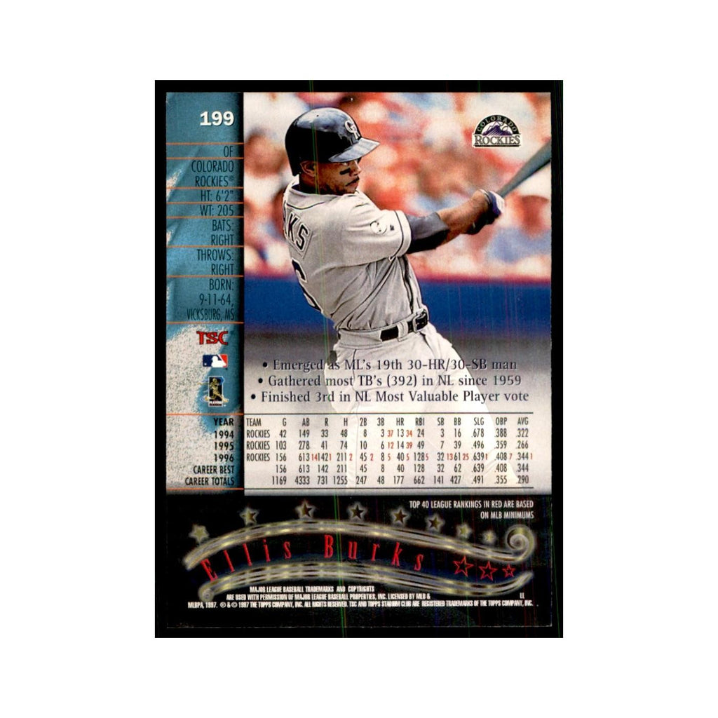 1997 Stadium Club Ellis Burks Baseball Cards #199