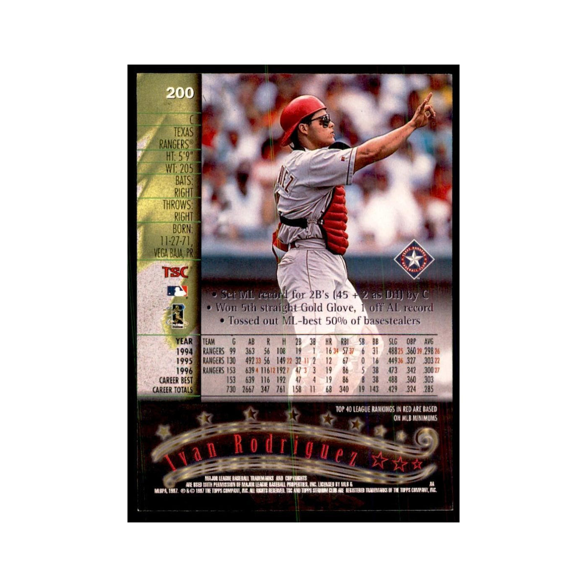 1997 Stadium Club Ivan Rodriguez Baseball Cards #200