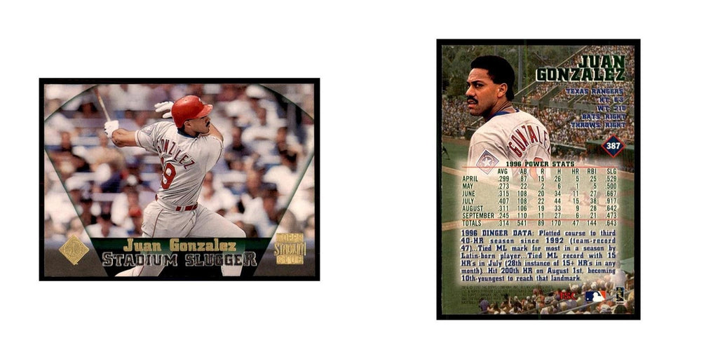 1997 Stadium Club Juan Gonzalez Baseball Cards #387