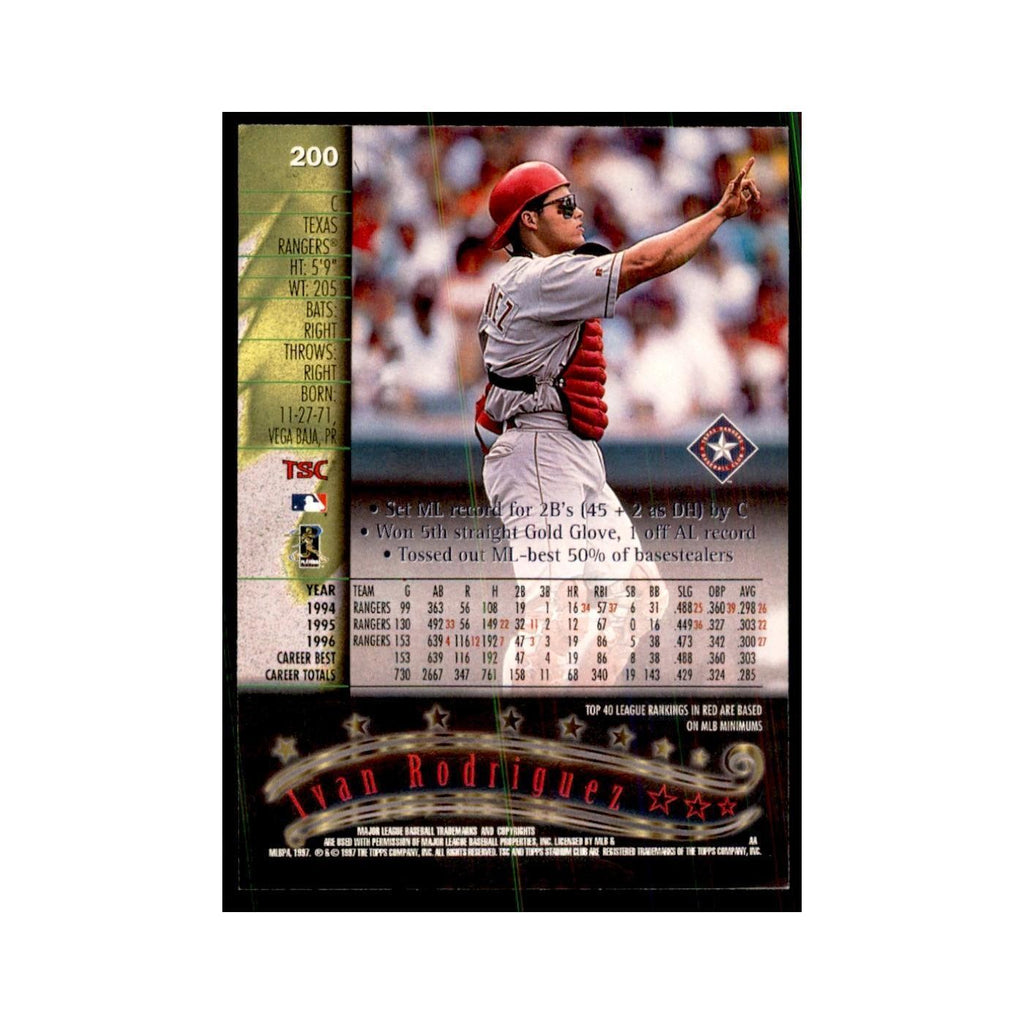 1997 Stadium Club Ivan Rodriguez Baseball Cards #200