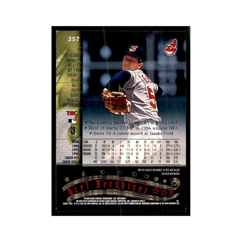 1997 Stadium Club Orel Hershiser Baseball Cards #357