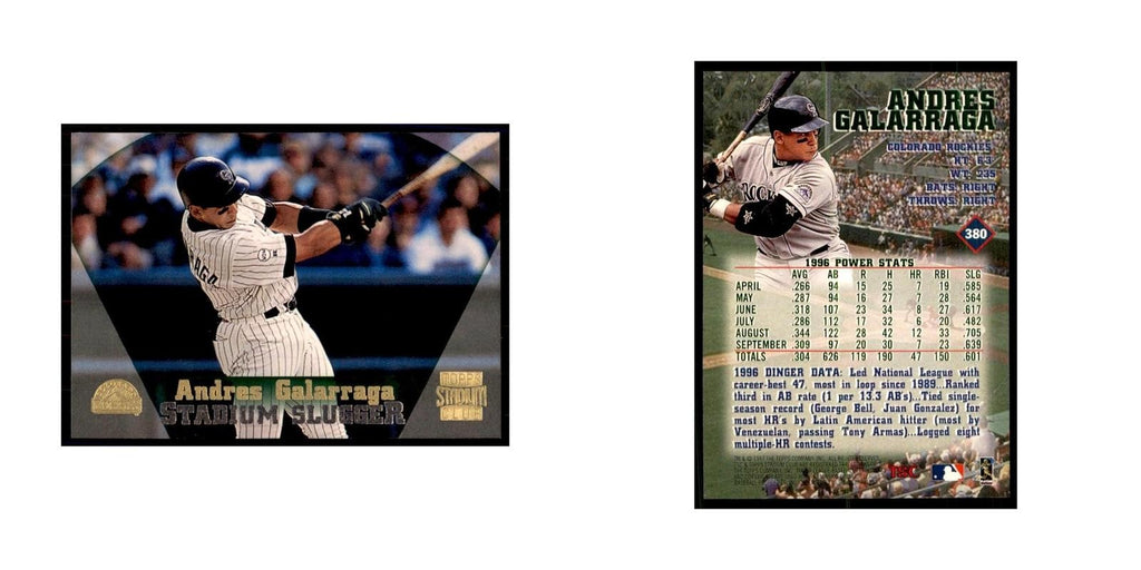 1997 Stadium Club Andres Galarraga Baseball Cards #380