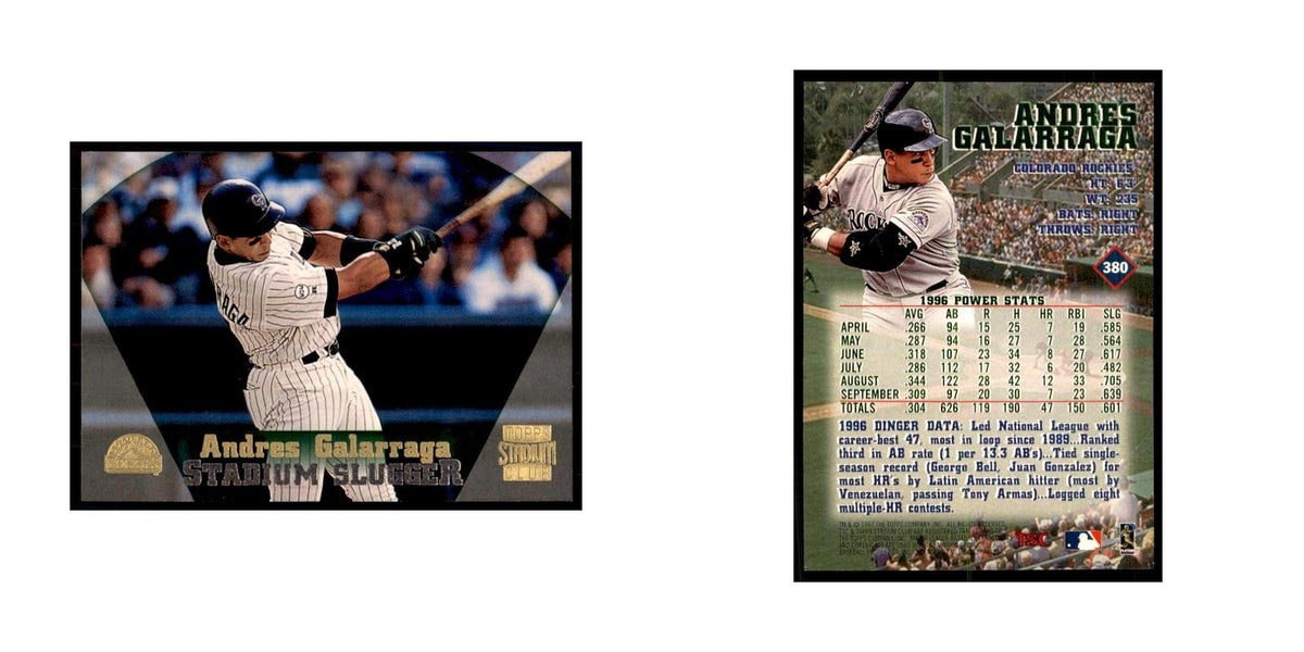 1997 Stadium Club Andres Galarraga Baseball Cards #380