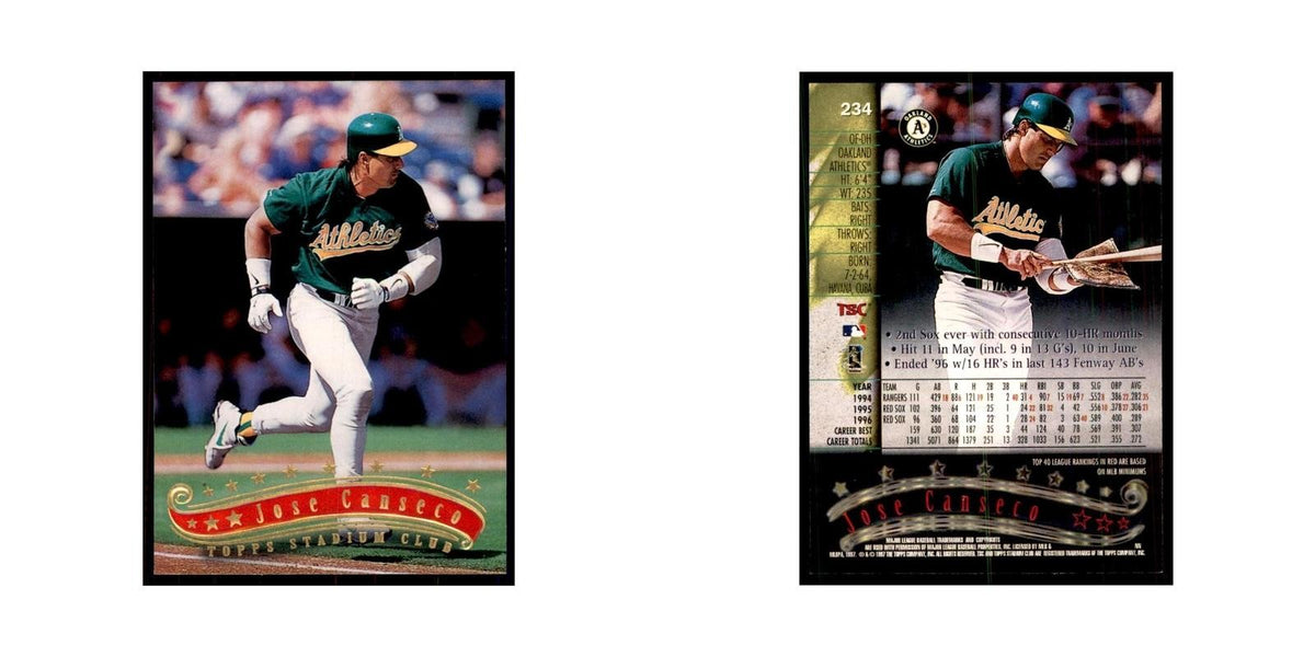 1997 Stadium Club Jose Canseco Baseball Cards #234