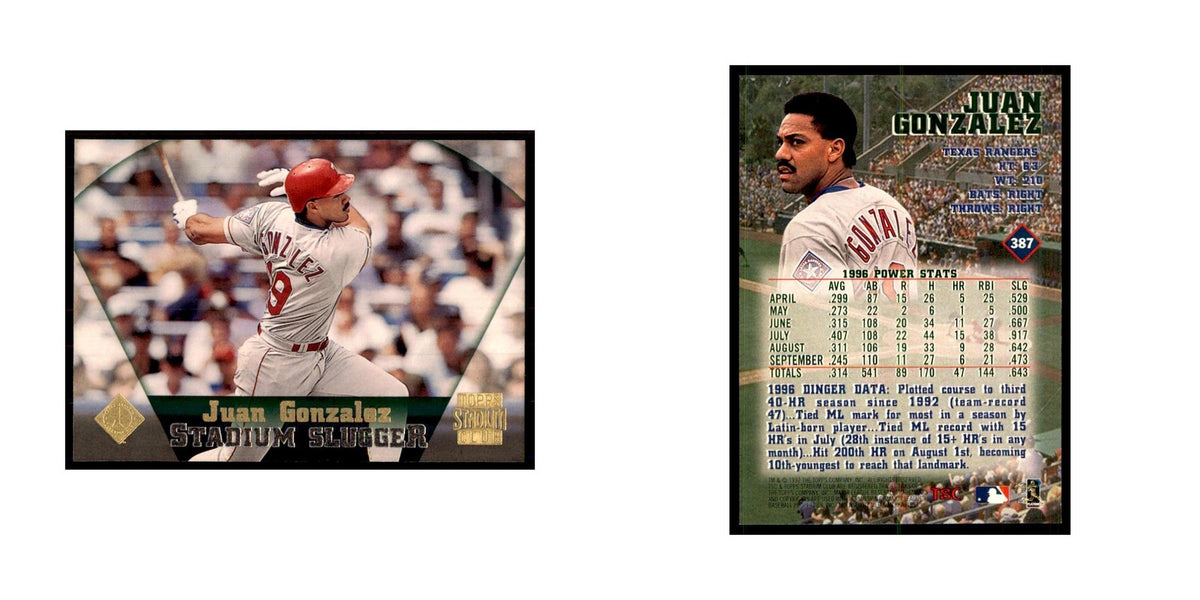 1997 Stadium Club Juan Gonzalez Baseball Cards #387