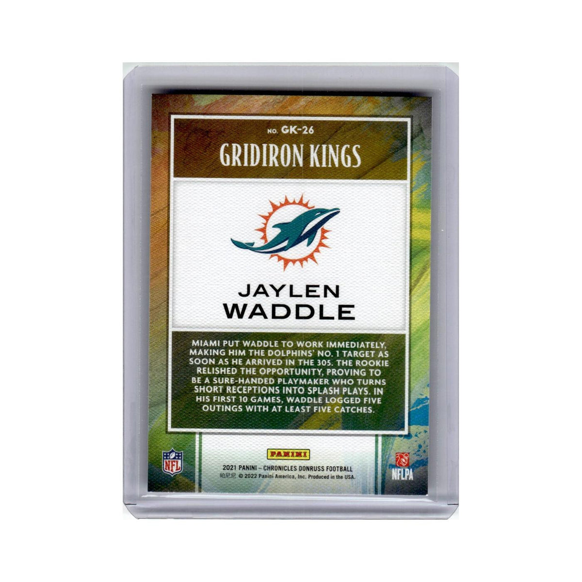 Jaylen Waddle 2021 Panini Chronicles Gridiron Kings #GK-26 Miami Dolphins NM