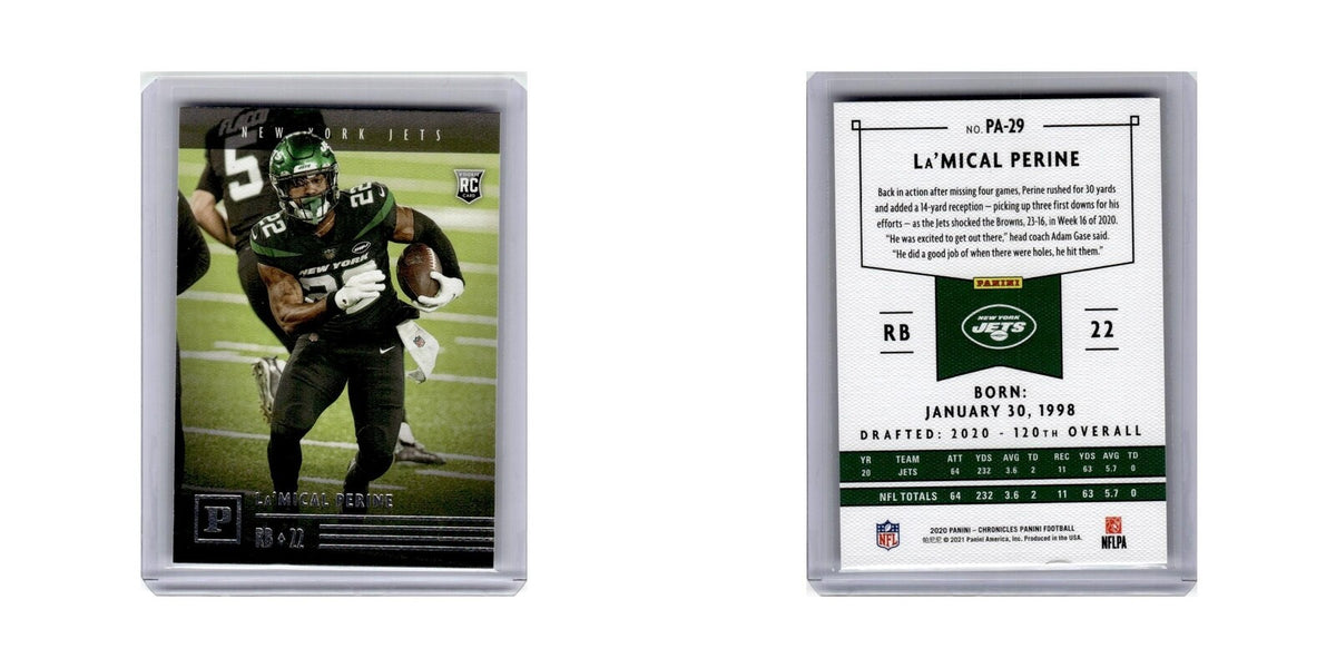 La'Mical Perine Rookie 2020 Panini Chronicles #PA-29 New York Jets NM