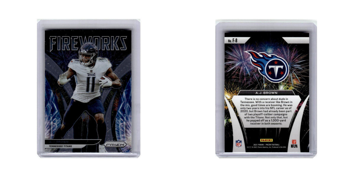 A.J. Brown 2021 Panini Prizm Fireworks #F-8 Tennessee Titans Football Card NM