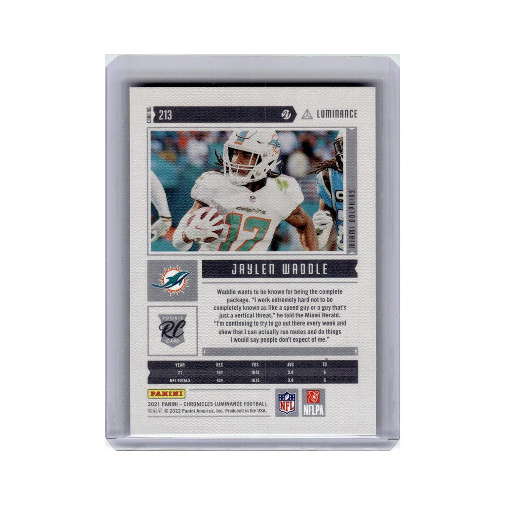 Jaylen Waddle Rookie 2021 Panini Chronicles Luminance #213 Miami Dolphins NM