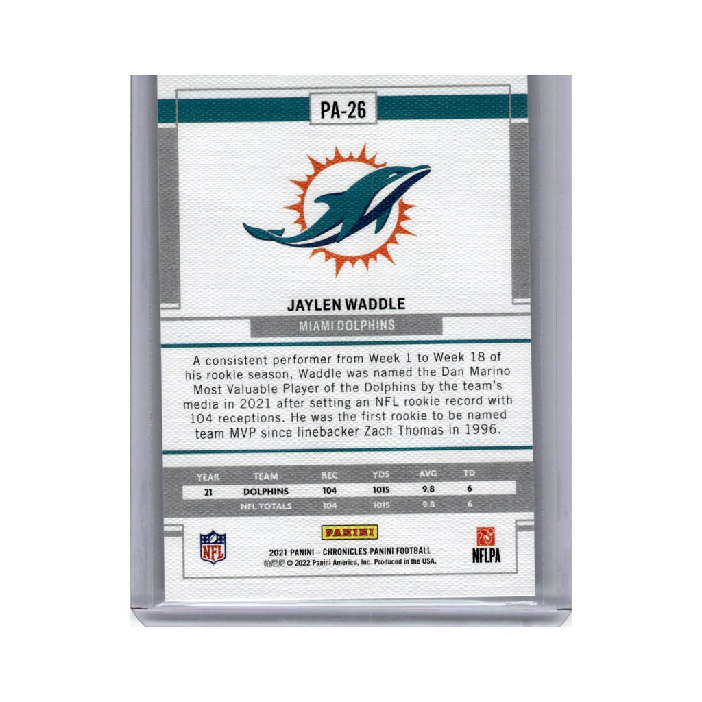 Jaylen Waddle Rookie 2021 Panini Chronicles #PA-26 Miami Dolphins NM