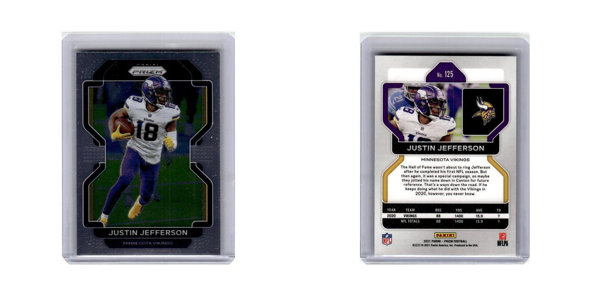 Justin Jefferson 2021 Panini Prizm #125 Minnesota Vikings Football Card NM