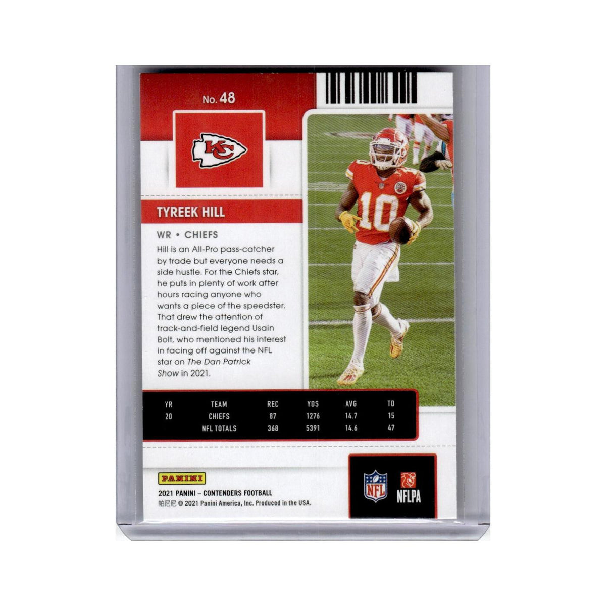Tyreek Hill 2021 Panini Contenders #48 Kansas City Chiefs Football Card NM