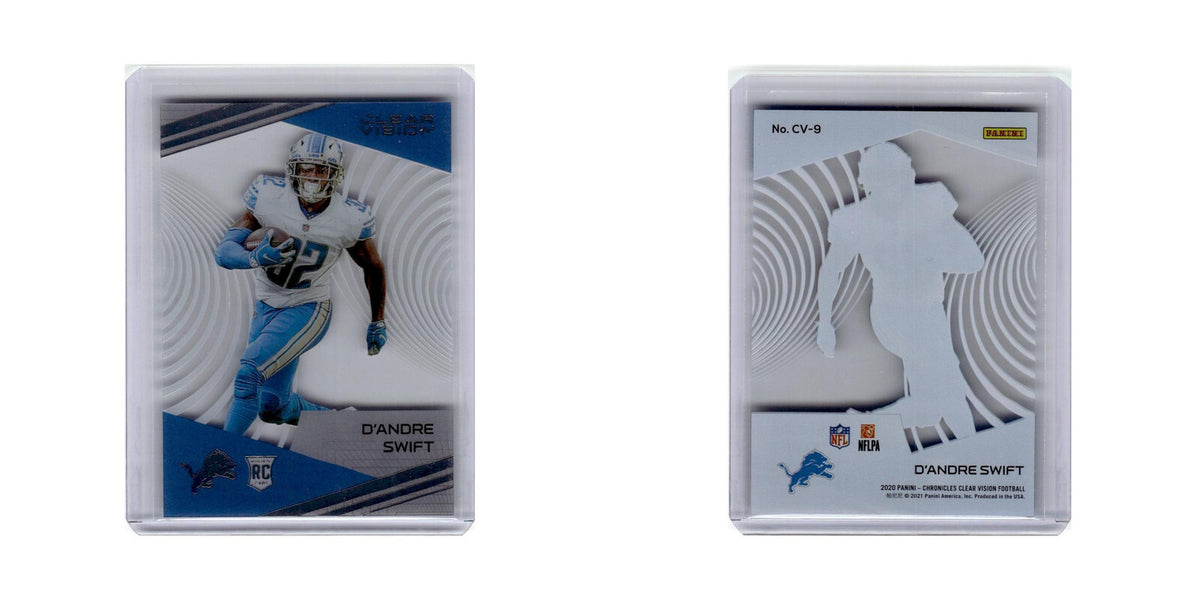 D'Andre Swift 2020 Panini Chronicles Clear Vision Rookies #CV-9 Detroit Lions NM