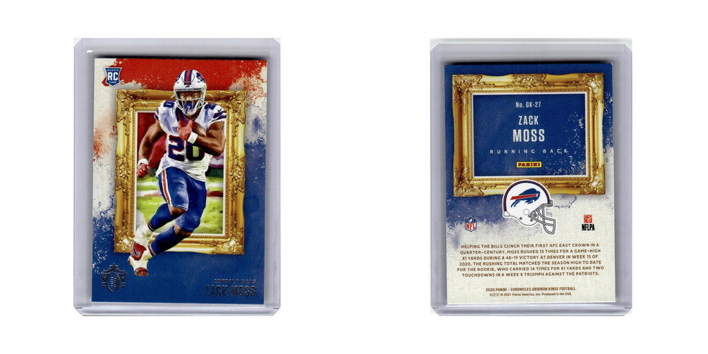 Zack Moss Rookie 2020 Panini Chronicles Gridiron Kings #GK-27 Buffalo Bills NM