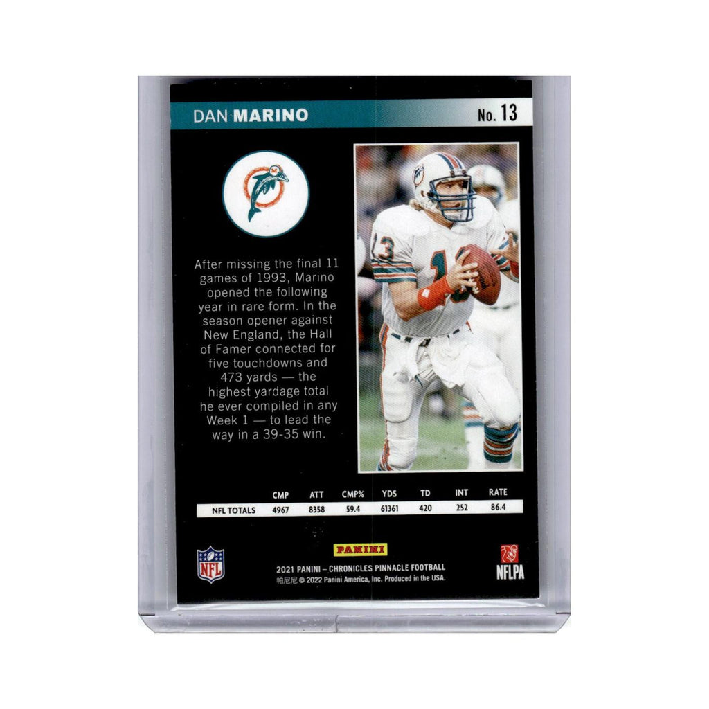 Dan Marino 2021 Panini Chronicles Pinnacle #13 Miami Dolphins Football Card NM