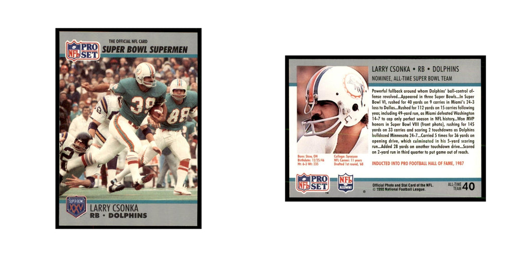 1990 Pro Set Silver Anniversary Commemorative Larry Csonka #40
