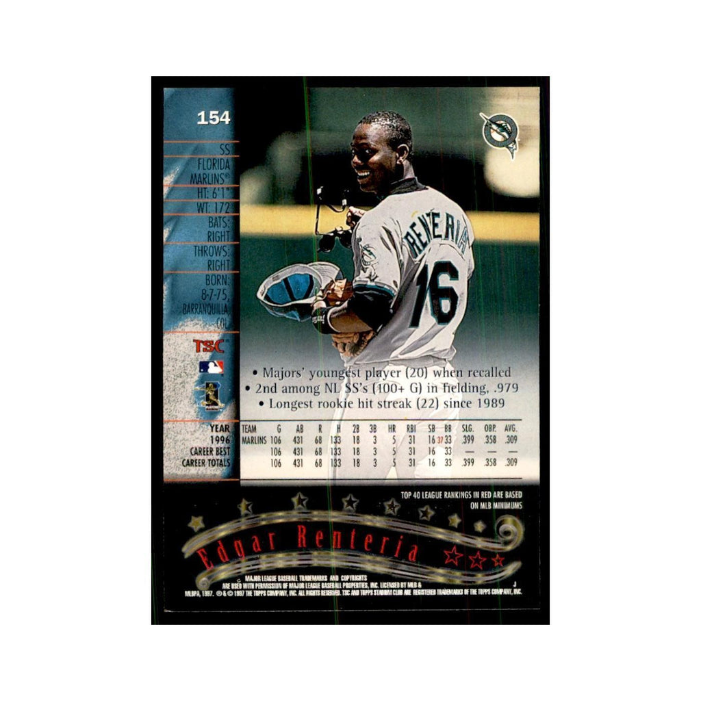 1997 Stadium Club Edgar Renteria Baseball Cards #154
