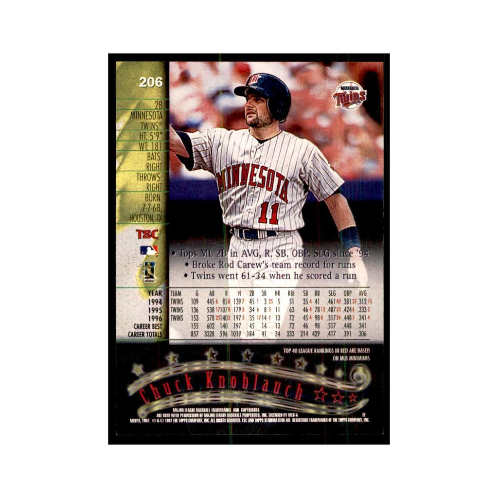 1997 Stadium Club Chuck Knoblauch Baseball Cards #206
